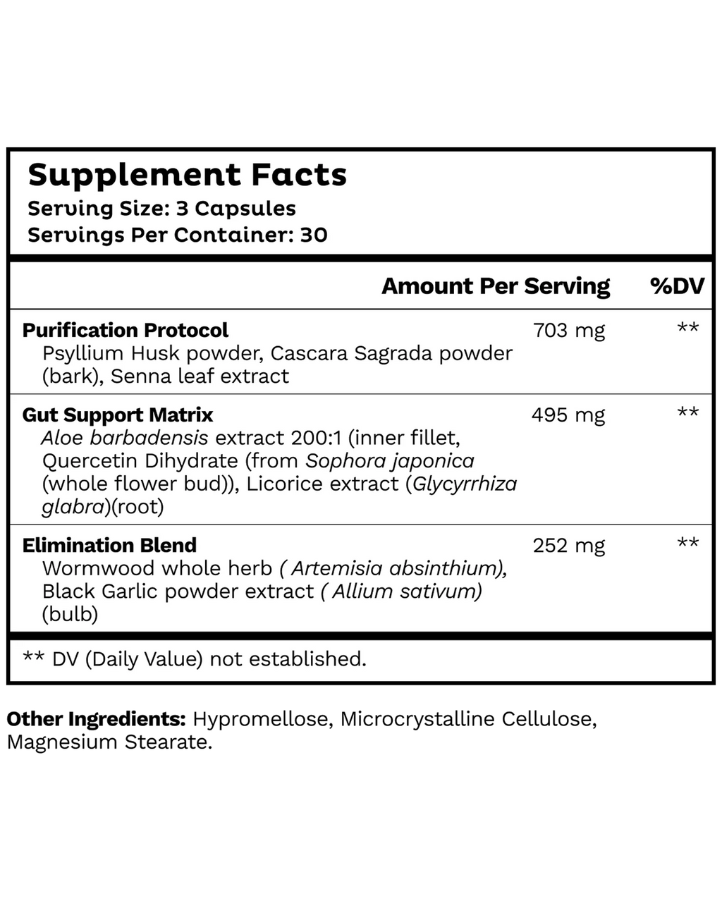 Elimipure Gut Cleanse Supplement | Black Walnut Wormwood Clove Detox